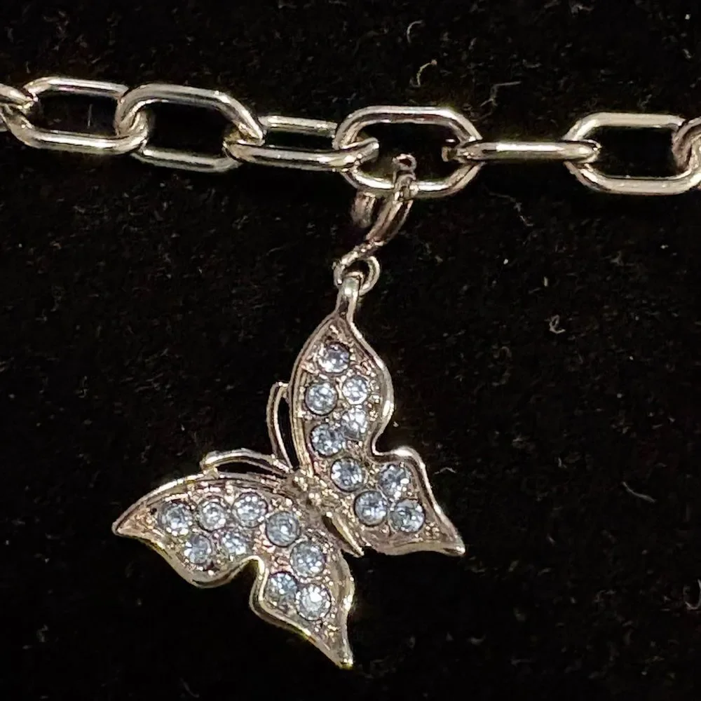 Kenneth Jay Lane Silver Bracelet with Colorful Charms